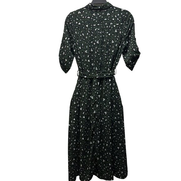Anthropologie The Good Jane The Layla Green Leopard Print Shirt Dress Size S - Picture 3 of 8